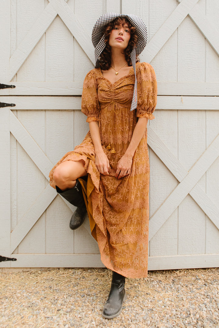 Honey Dress in Brown Lace