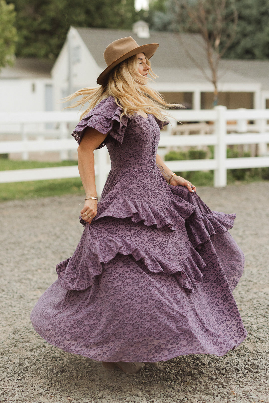 Solana Dress in Purple Lace