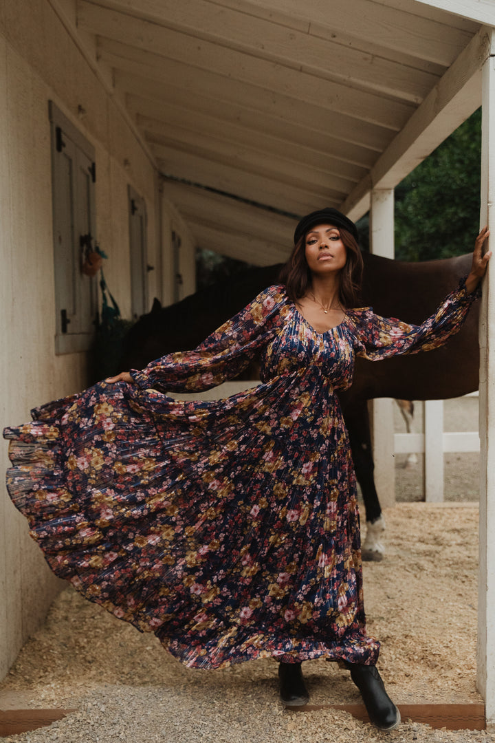 Cassia Dress in Navy Floral