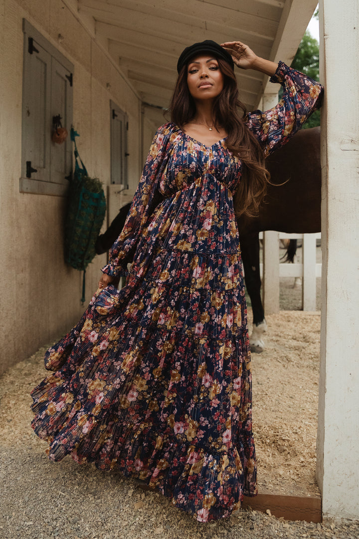 Cassia Dress in Navy Floral