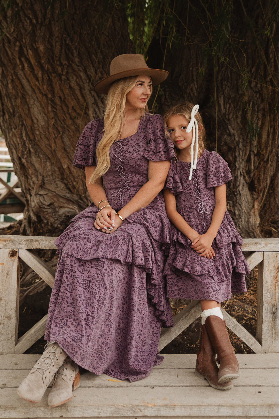 Mini Solana Dress in Purple Lace