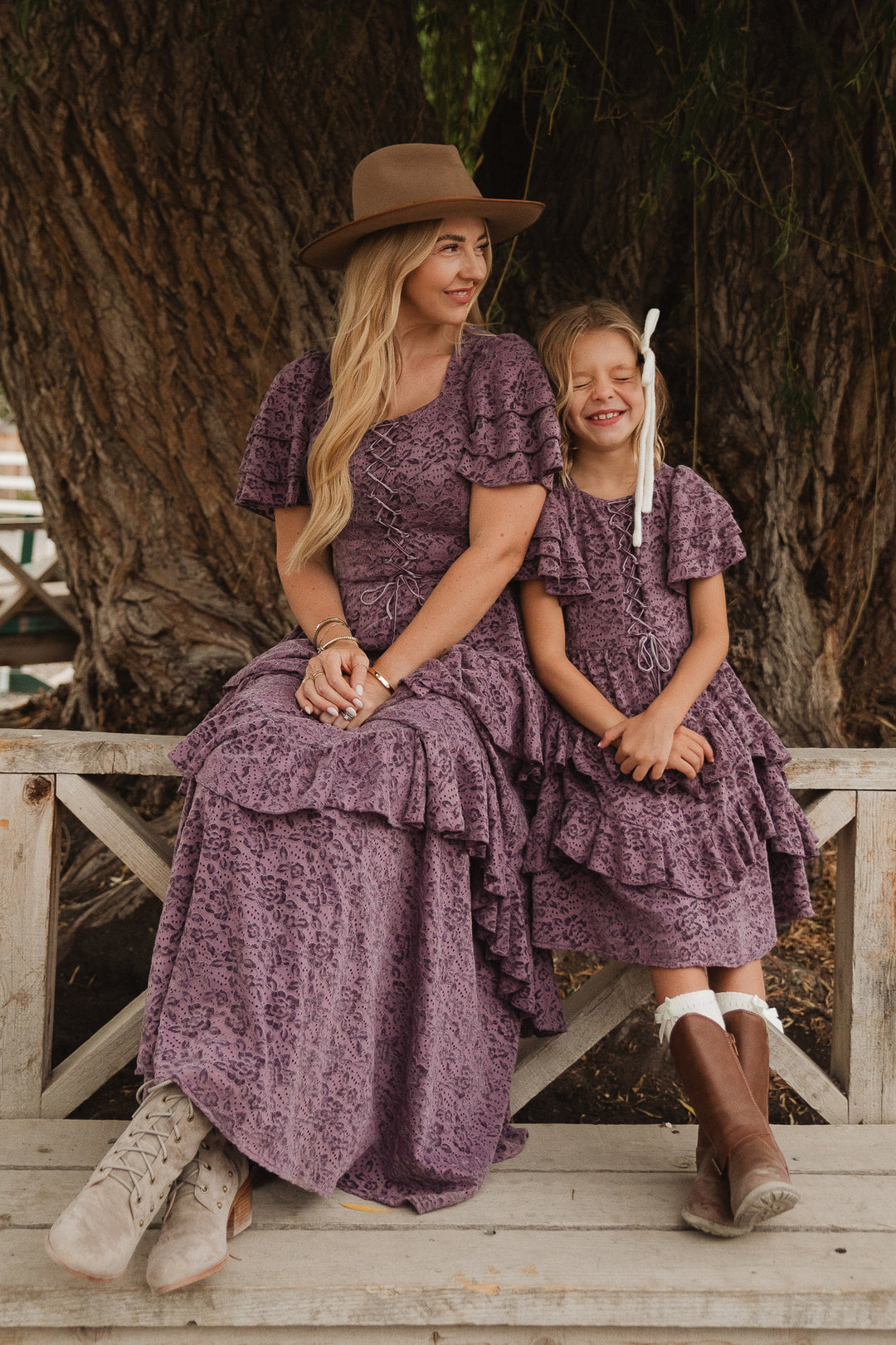 Mini Solana Dress in Purple Lace