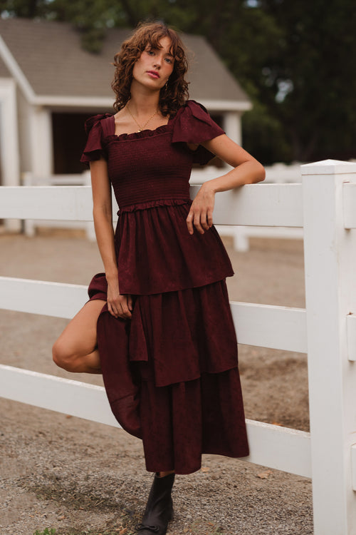 Alana Dress in Mahogany