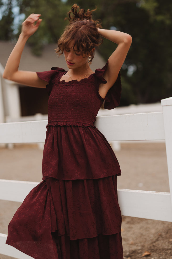 Alana Dress in Mahogany