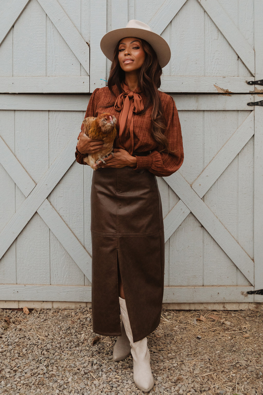 Sybil Blouse in Brown