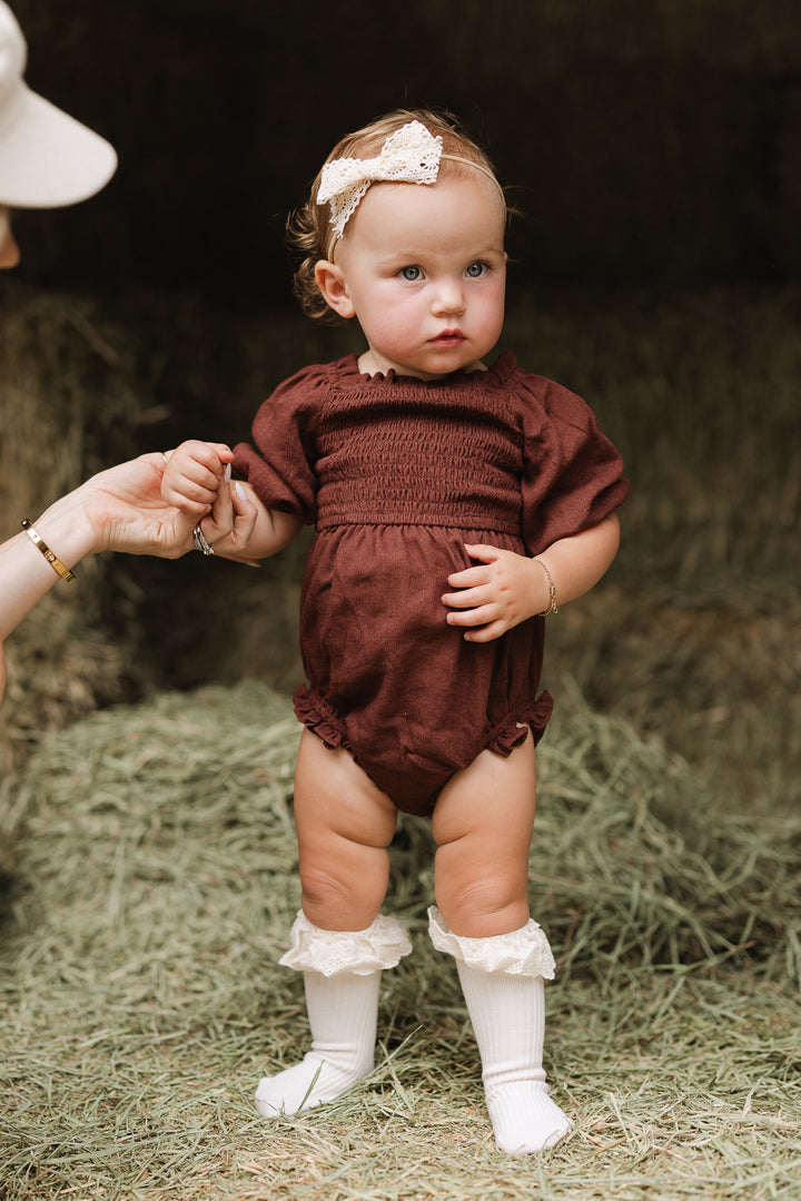 Baby Lani Romper in Brown