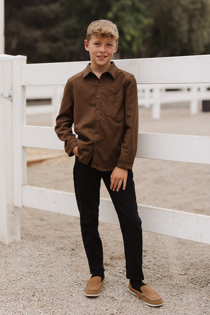 Boys John Shirt in Brown