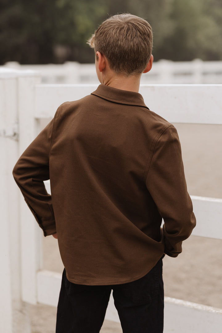 Boys John Shirt in Brown - FINAL SALE