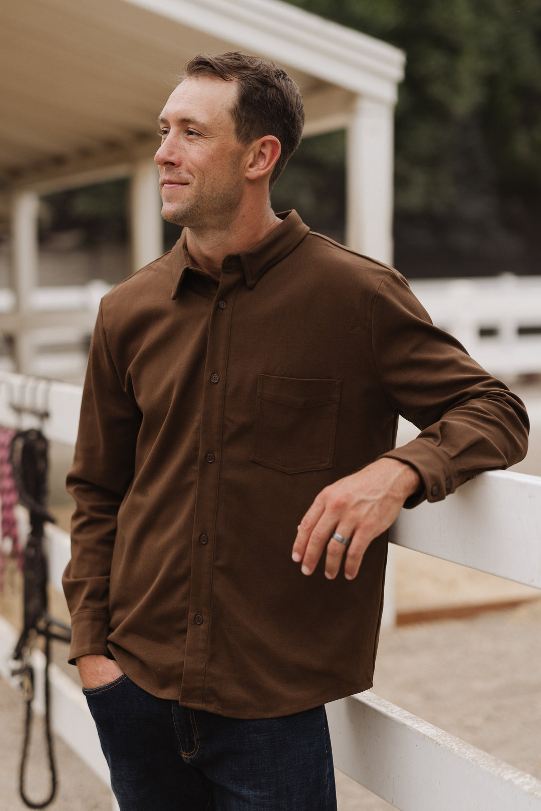 Mens John Shirt in Brown