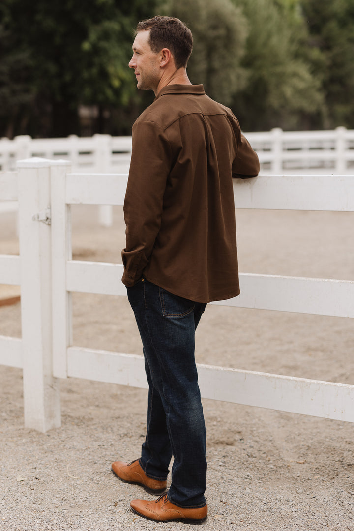 Mens John Shirt in Brown