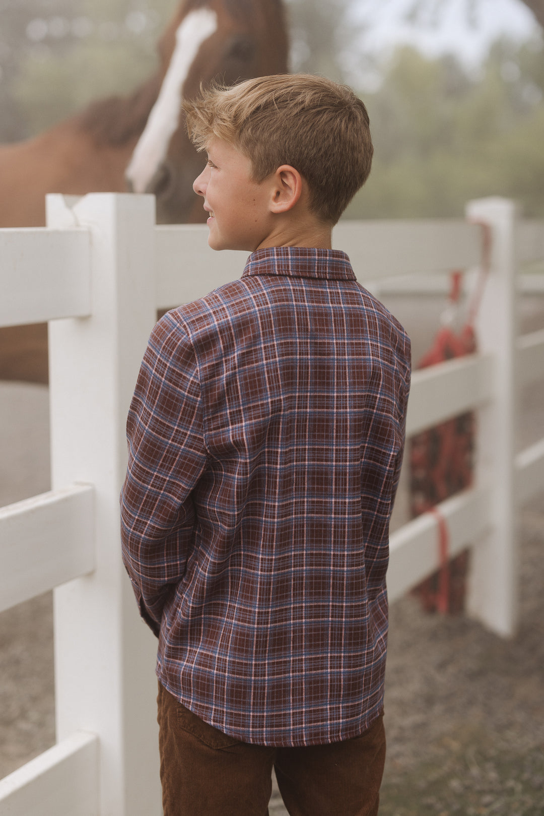 Boys John Shirt in Virginia Plaid