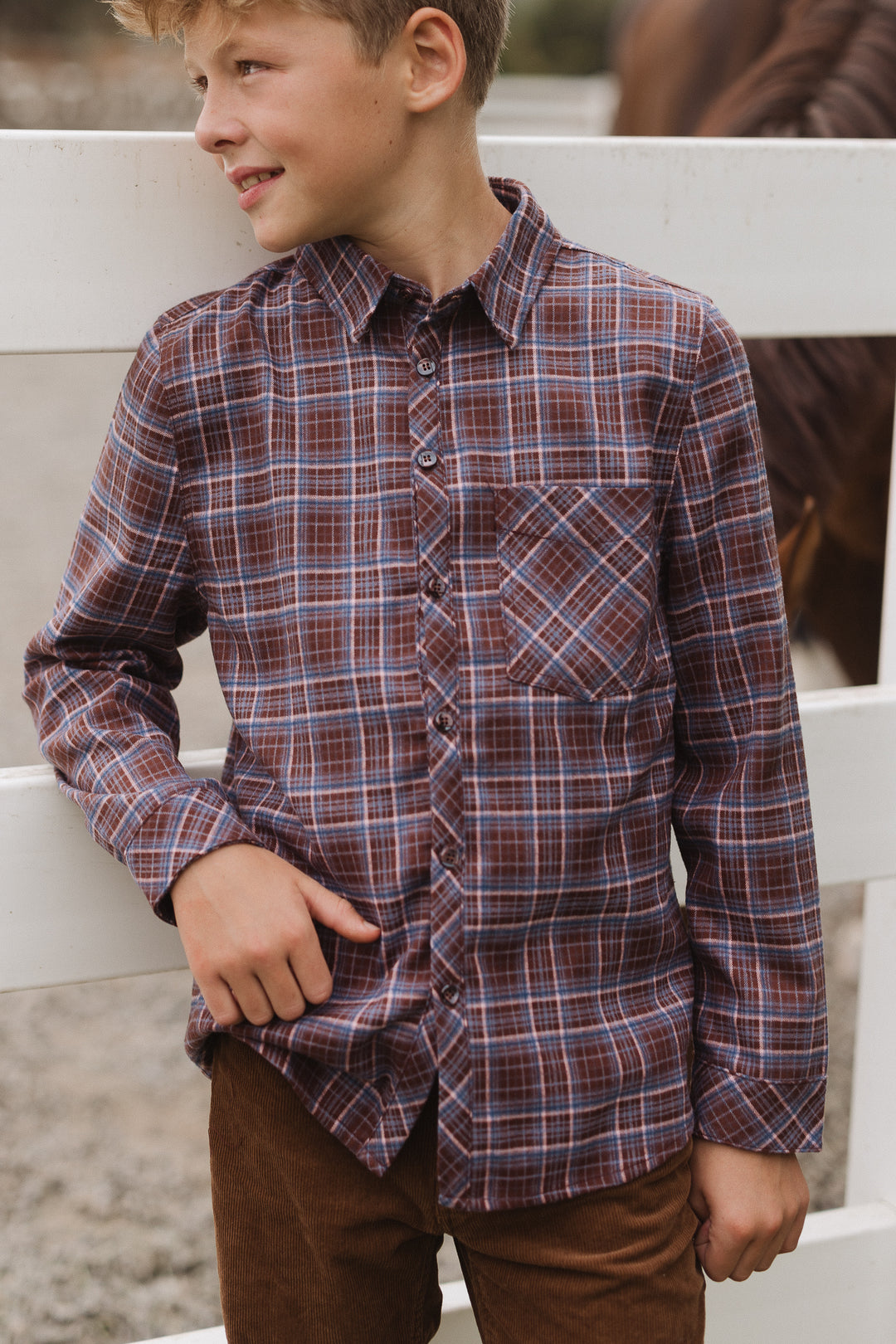 Boys John Shirt in Virginia Plaid