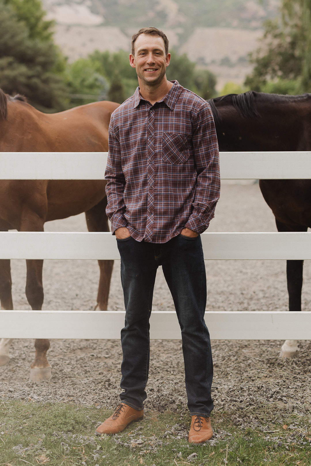 Mens John Shirt in Virginia Plaid