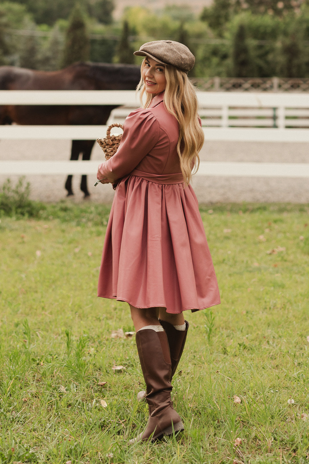 Virgo Vegan Leather Dress in Pink - FINAL SALE