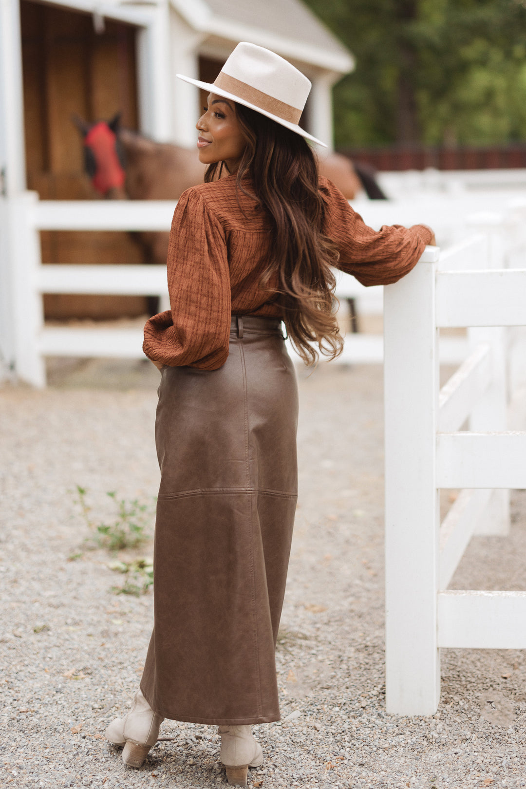 Sybil Blouse in Brown