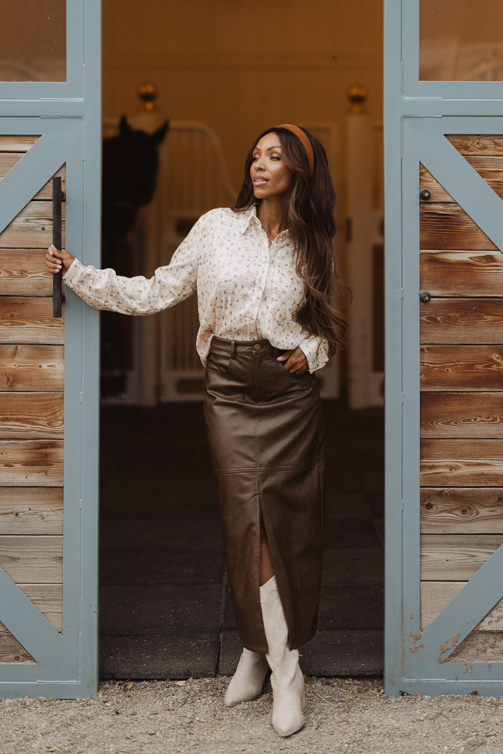 Val Blouse in Floral Sequin