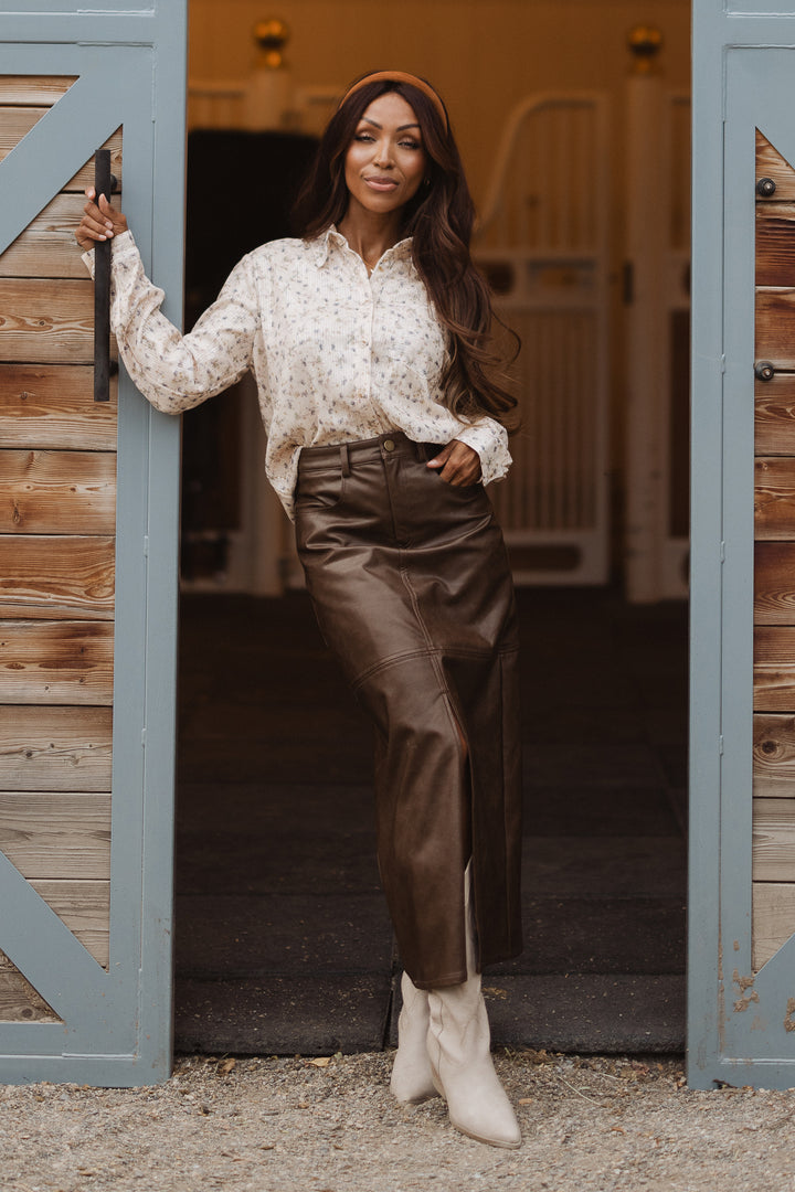 Val Blouse in Floral Sequin