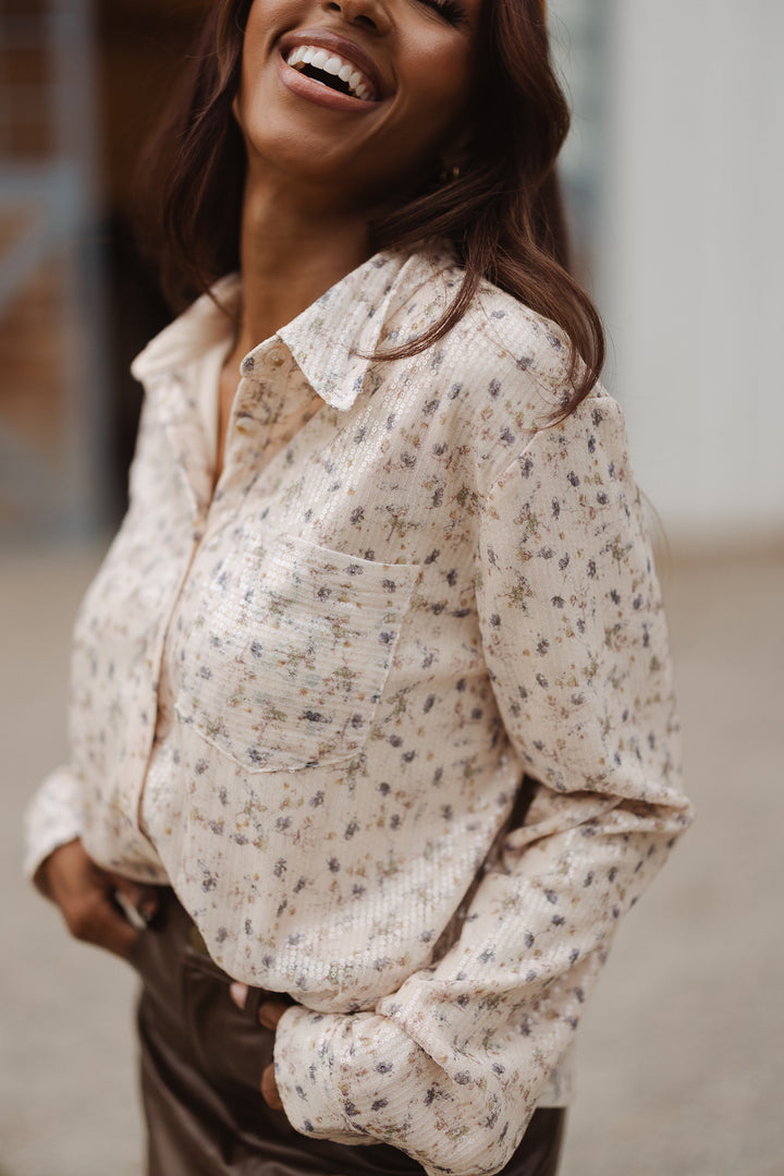 Val Blouse in Floral Sequin - FINAL SALE