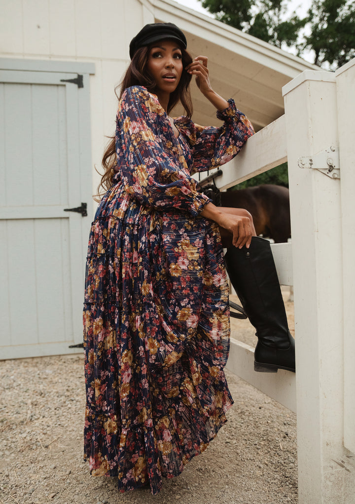 Cassia Dress in Navy Floral