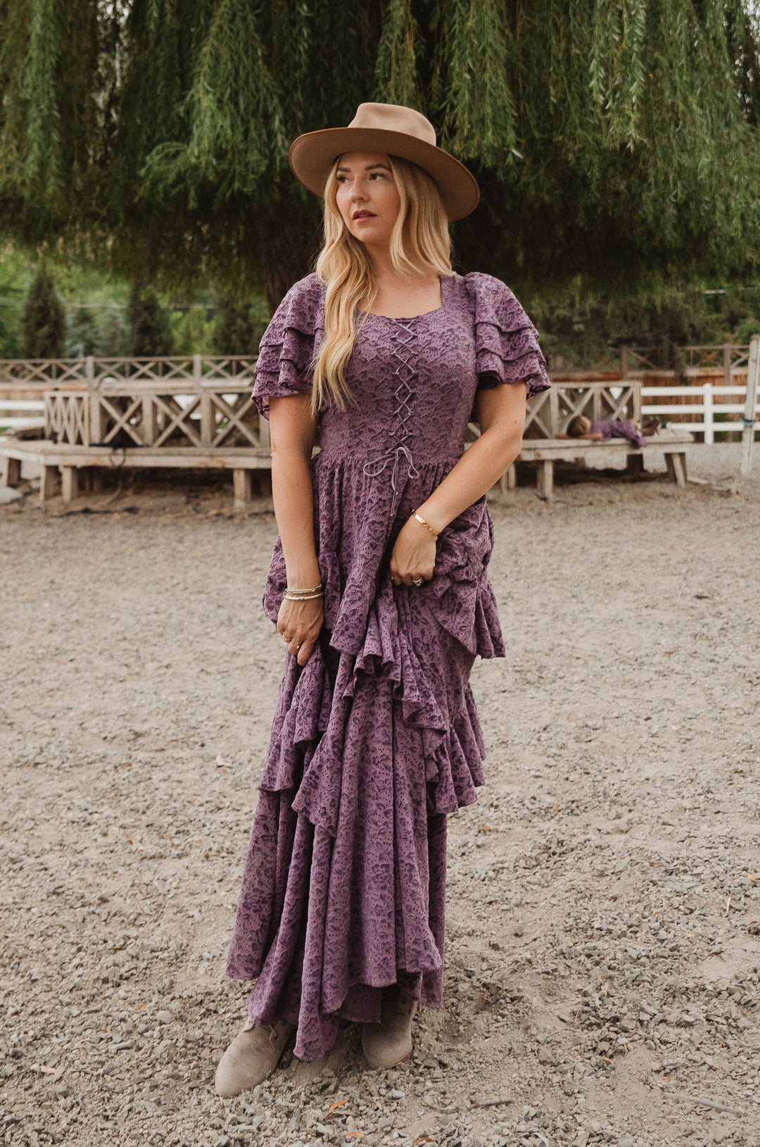 Solana Dress in Purple Lace