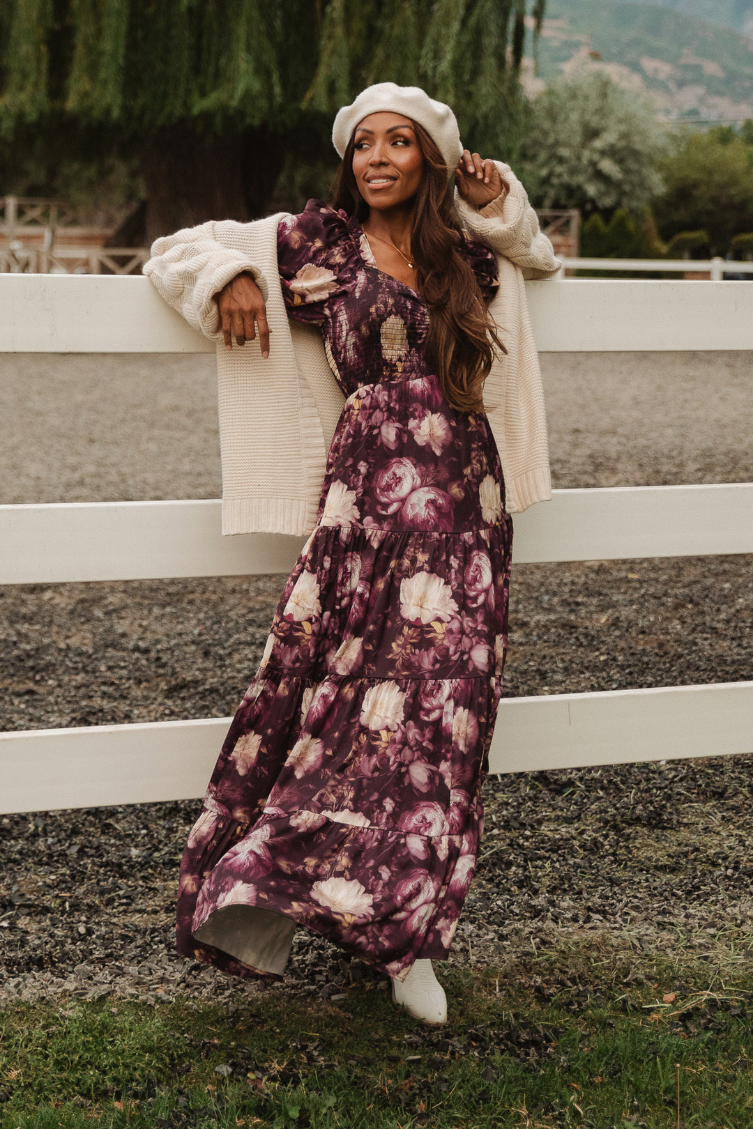 Serena Dress in Purple Floral