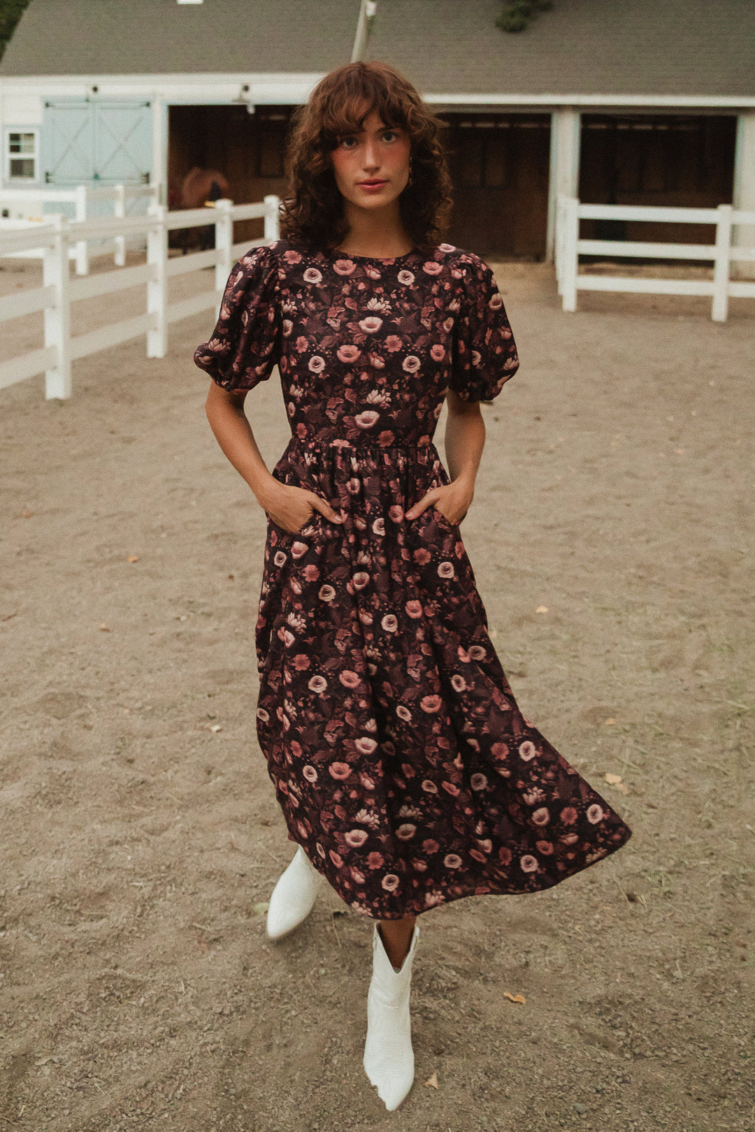 Odette Dress in Moody Floral - FINAL SALE