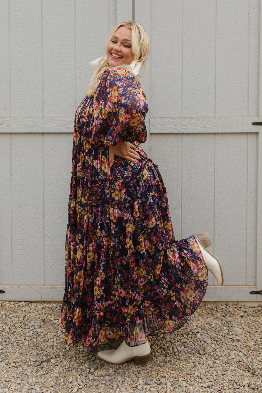 Cassia Dress in Navy Floral