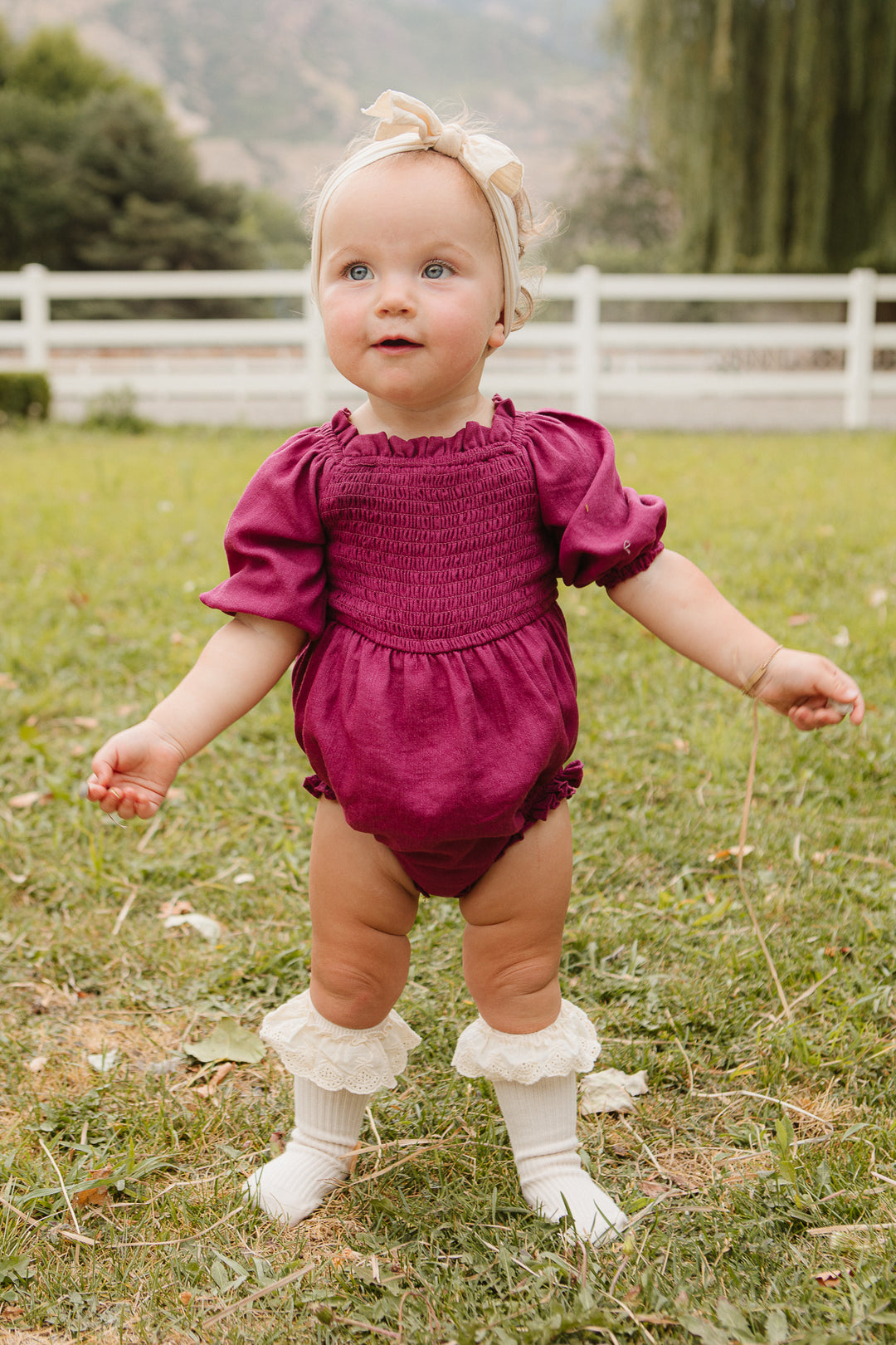 Baby Lani Romper in Berry