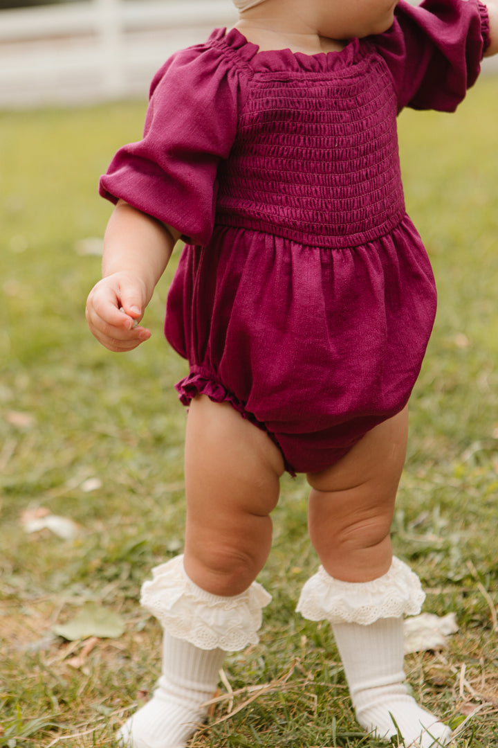 Baby Lani Romper in Berry