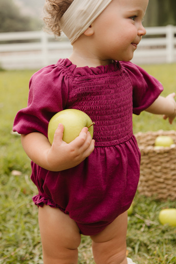 Baby Lani Romper in Berry - FINAL SALE