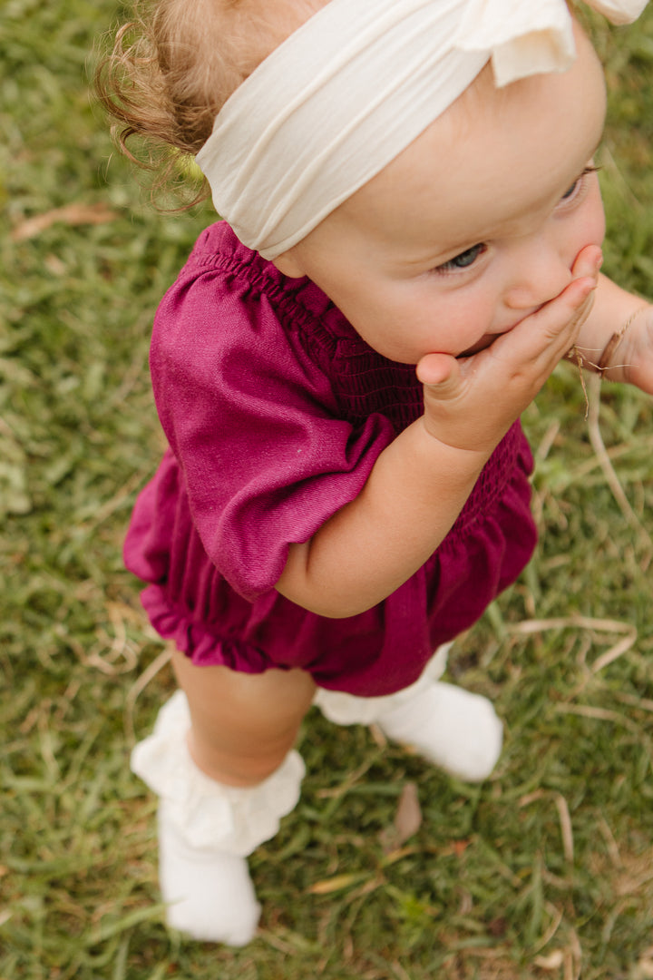 Baby Lani Romper in Berry - FINAL SALE