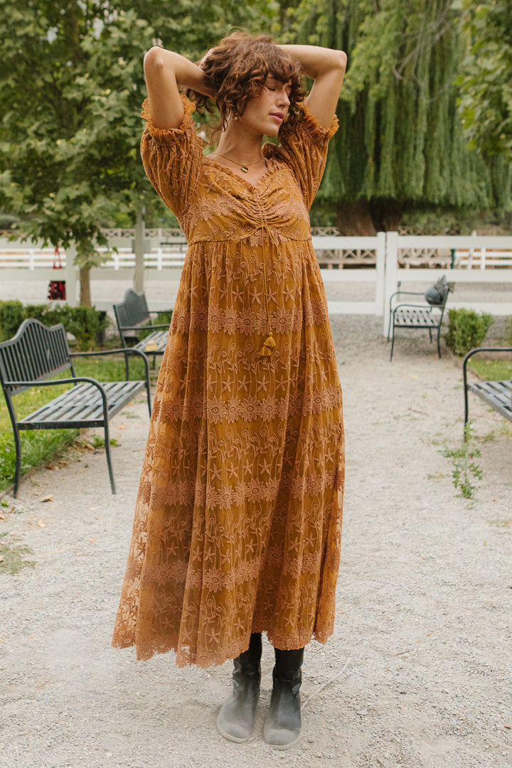 Honey Dress in Brown Lace