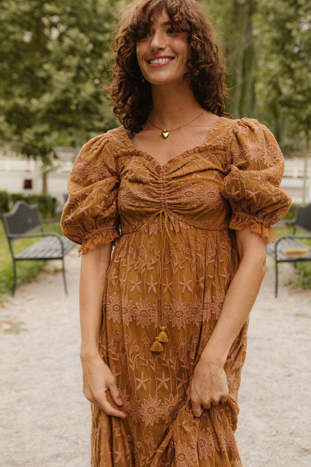 Honey Dress in Brown Lace