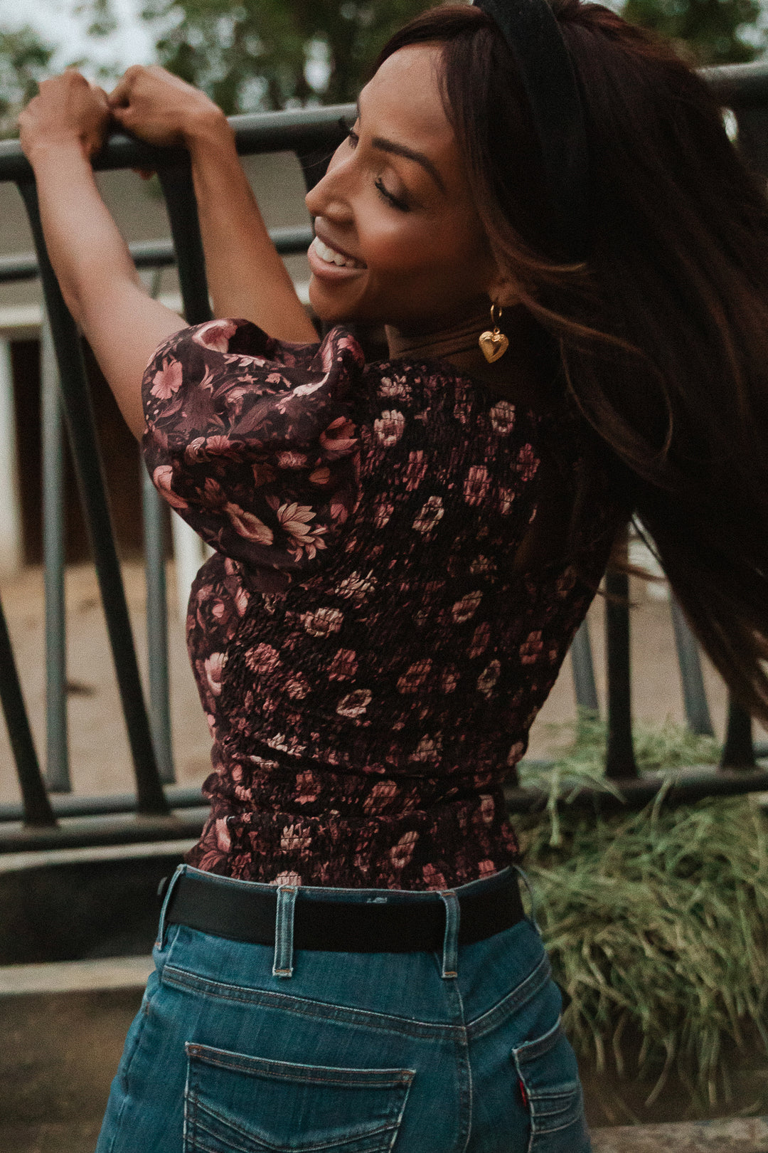 Odette Top in Moody Floral