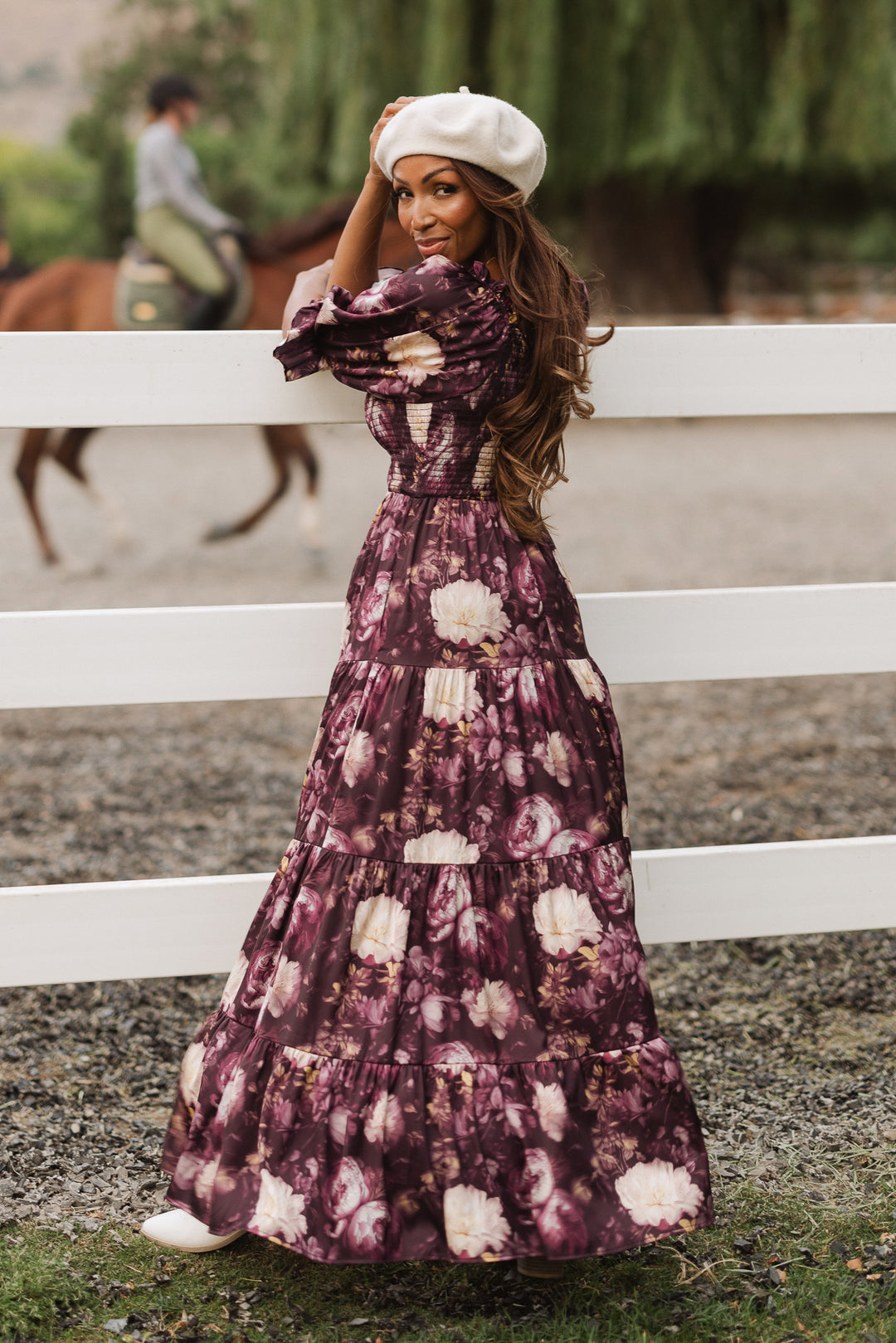 Serena Dress in Purple Floral