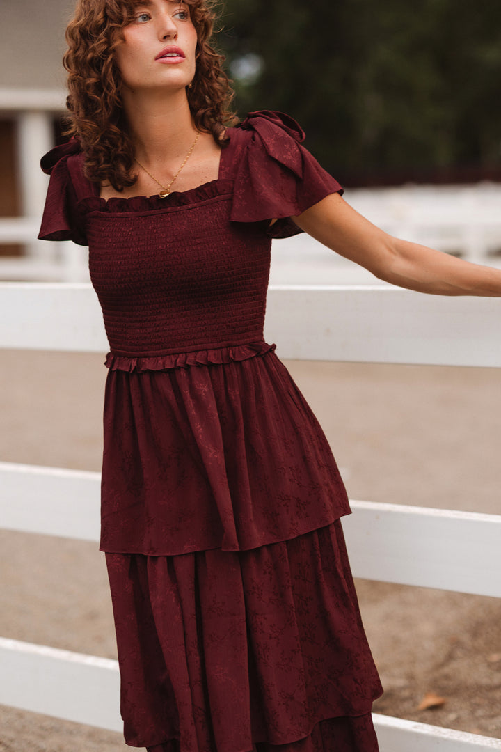 Alana Dress in Mahogany