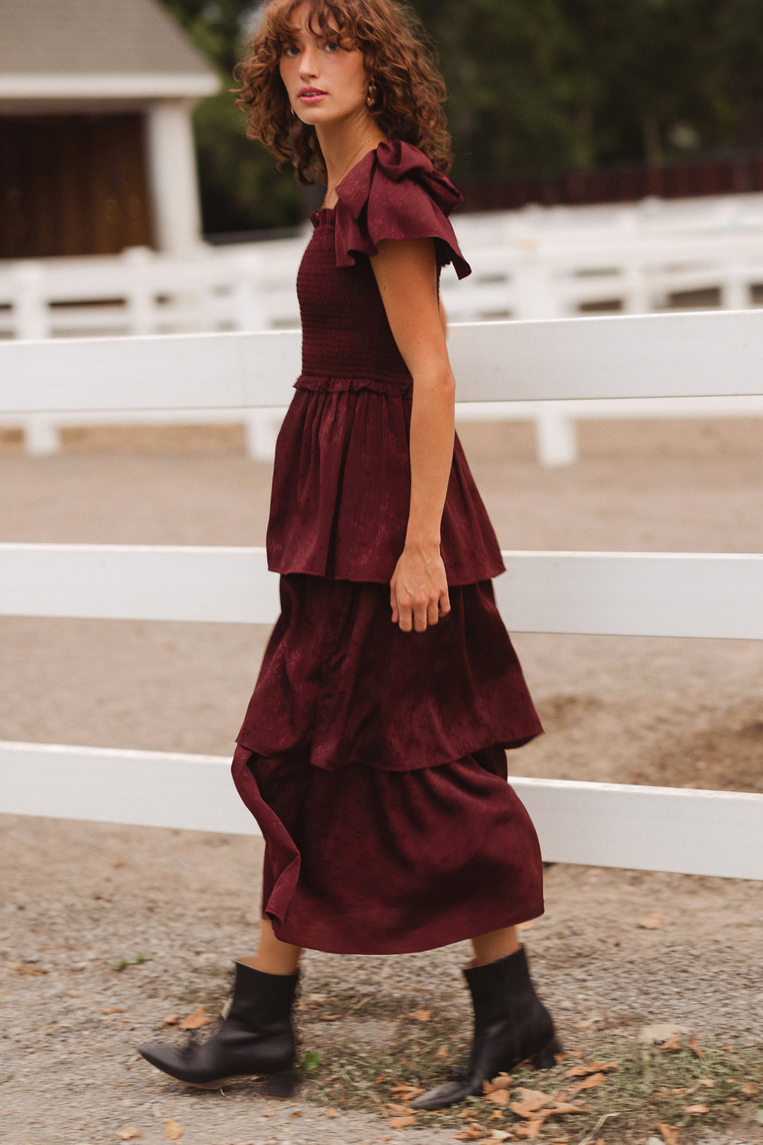 Alana Dress in Mahogany