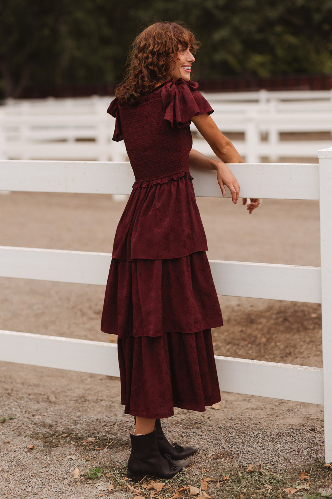 Alana Dress in Mahogany