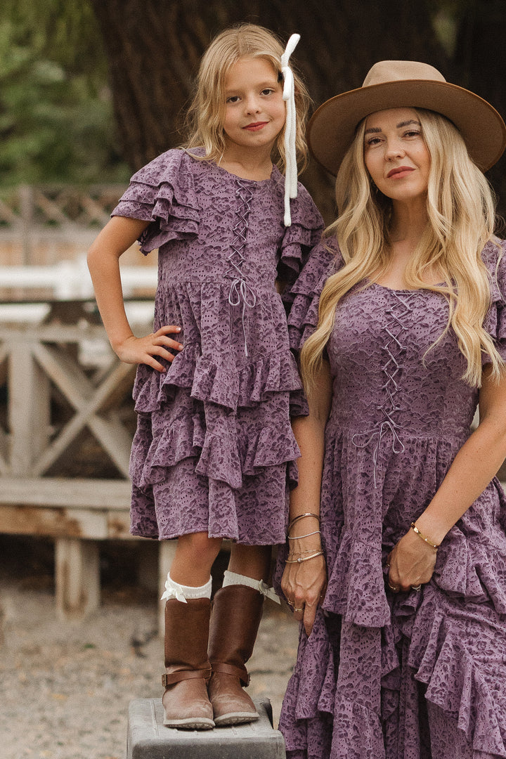 Mini Solana Dress in Purple Lace