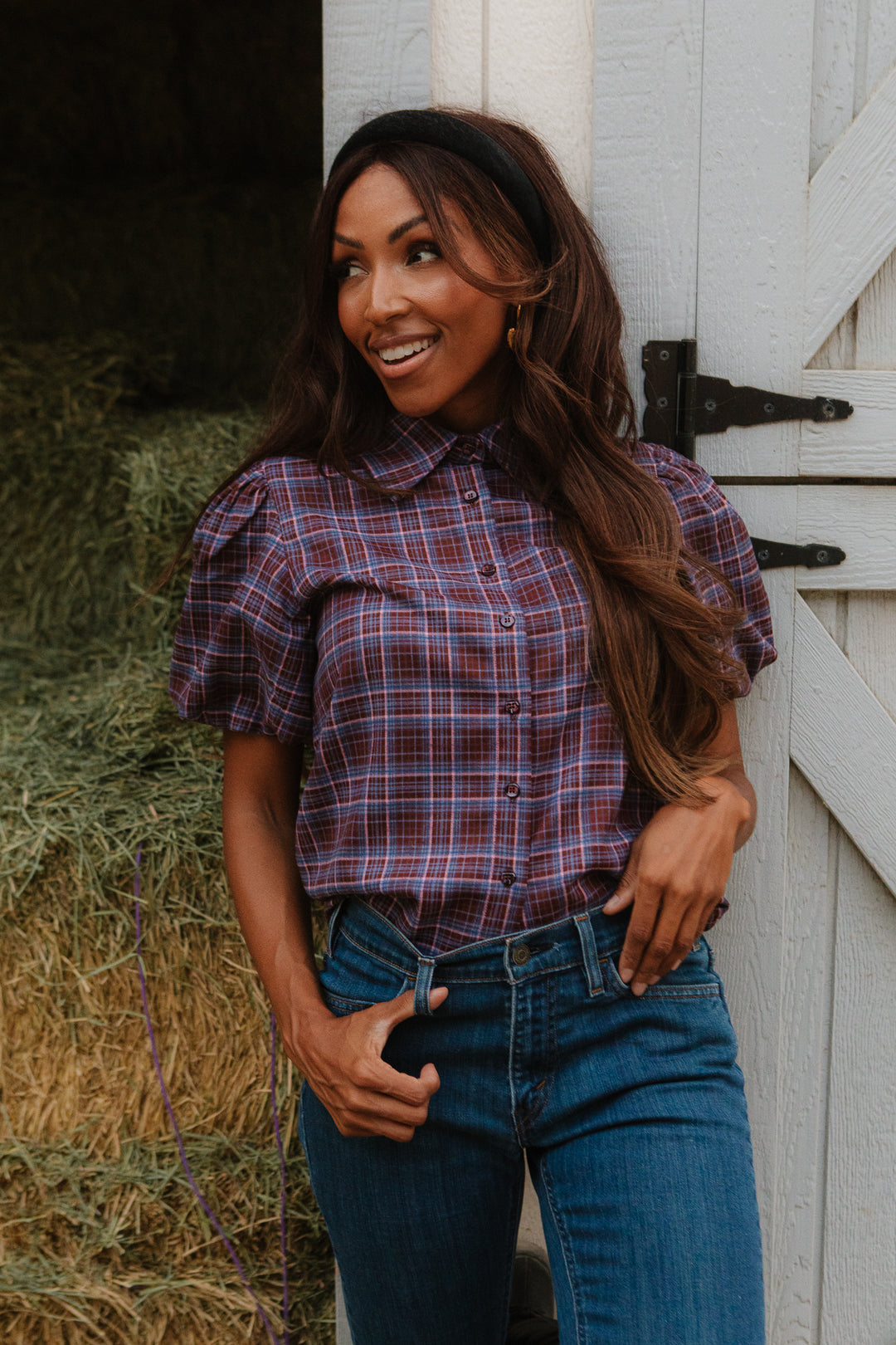 Virginia Blouse in Plaid - FINAL SALE