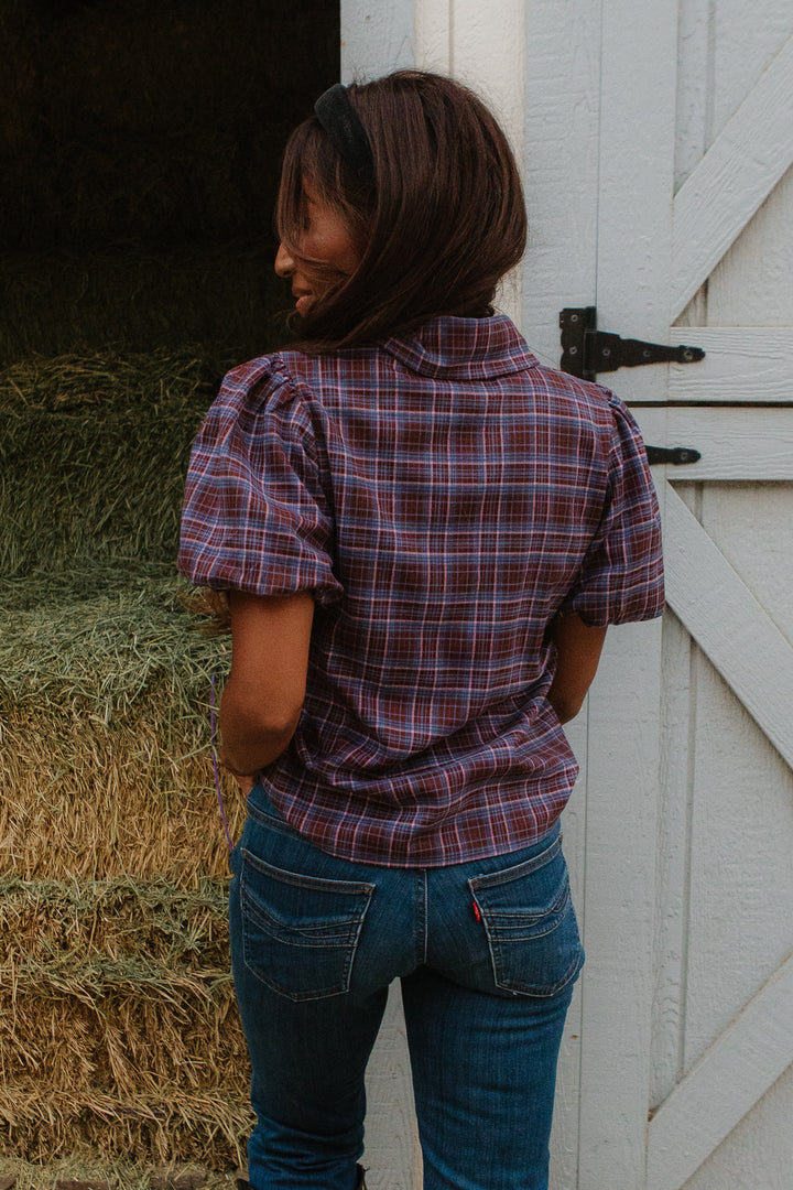 Virginia Blouse in Plaid - FINAL SALE