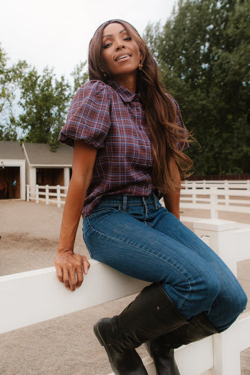 Virginia Blouse in Plaid - FINAL SALE