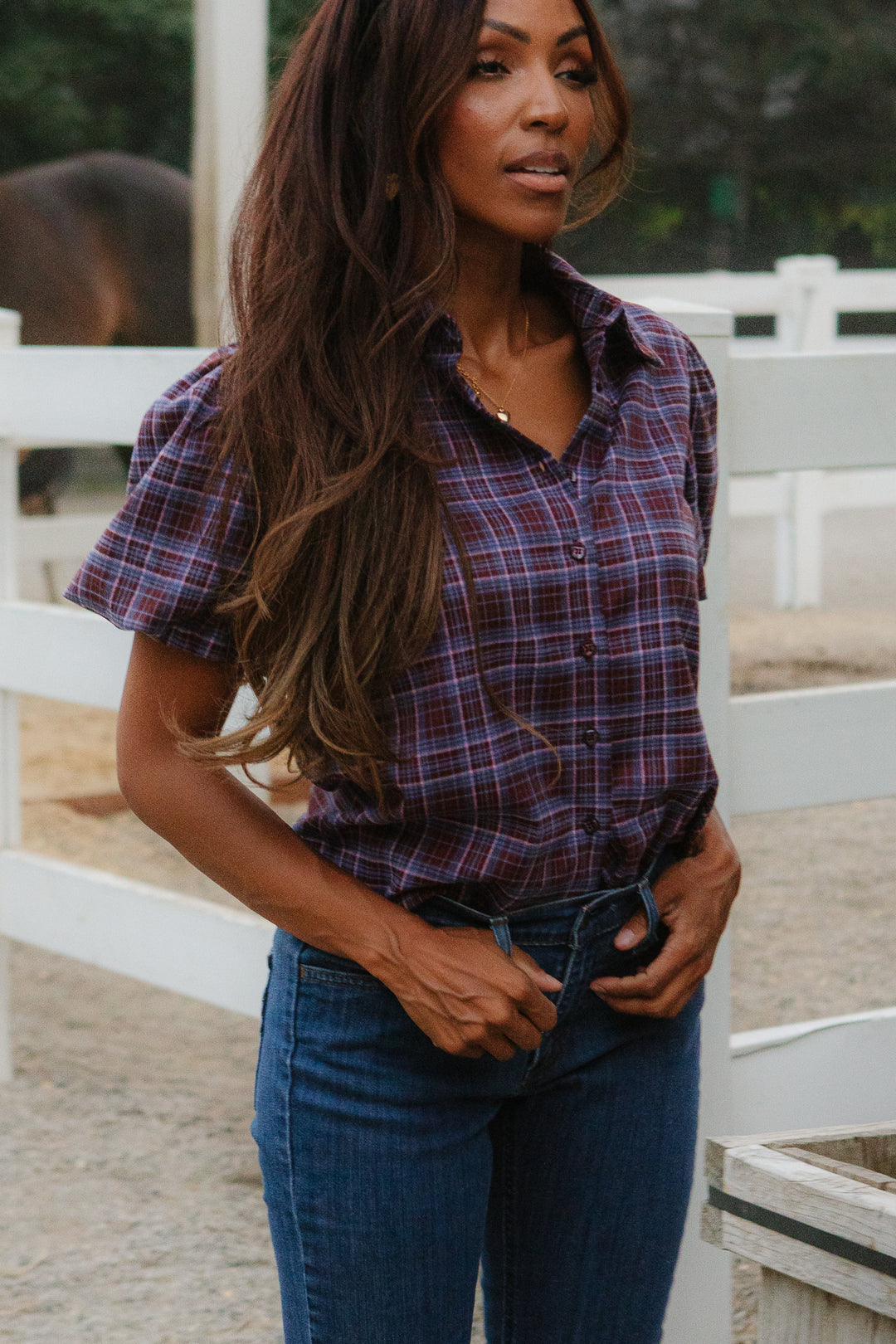 Virginia Blouse in Plaid - FINAL SALE