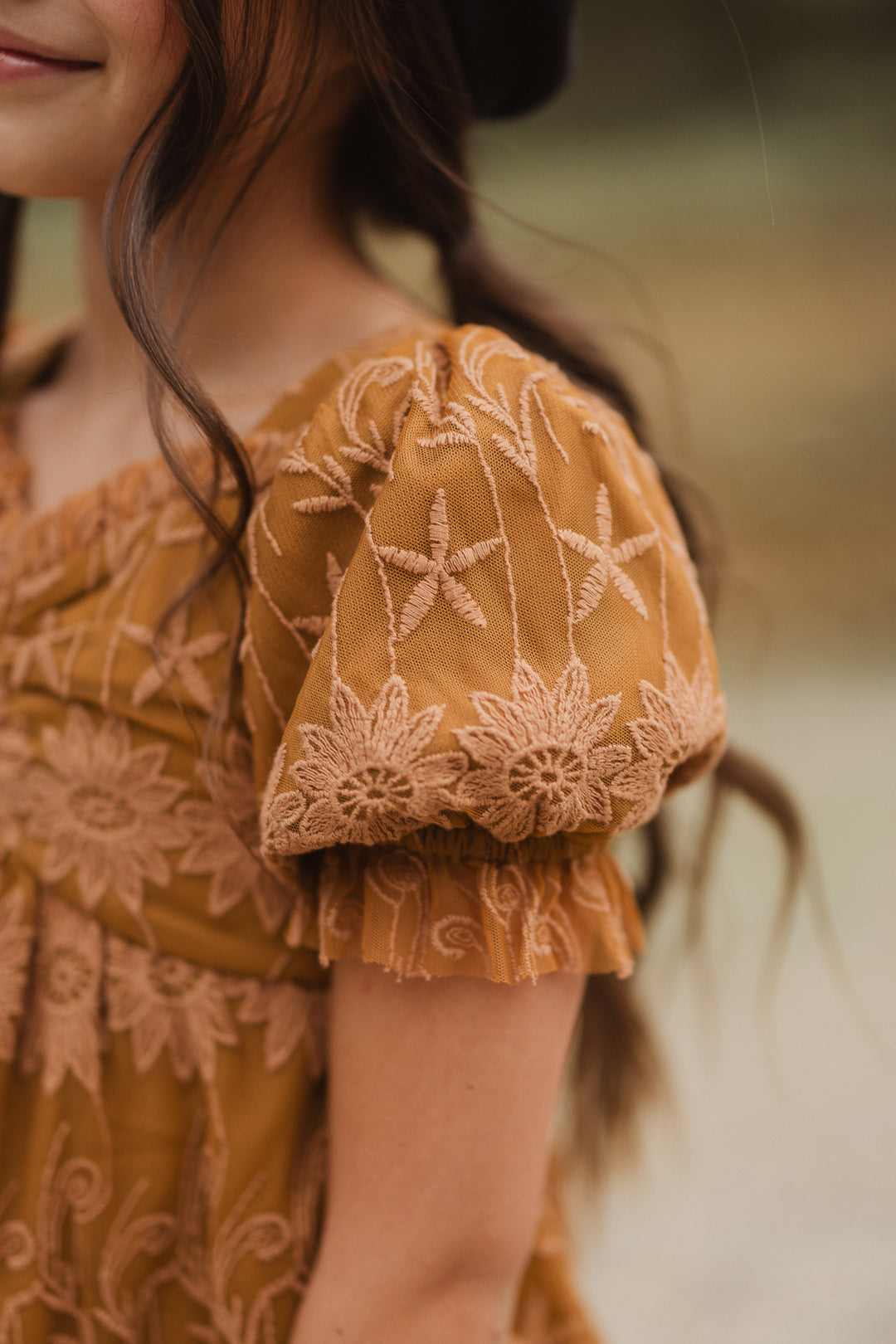 Mini Honey Dress in Brown Lace