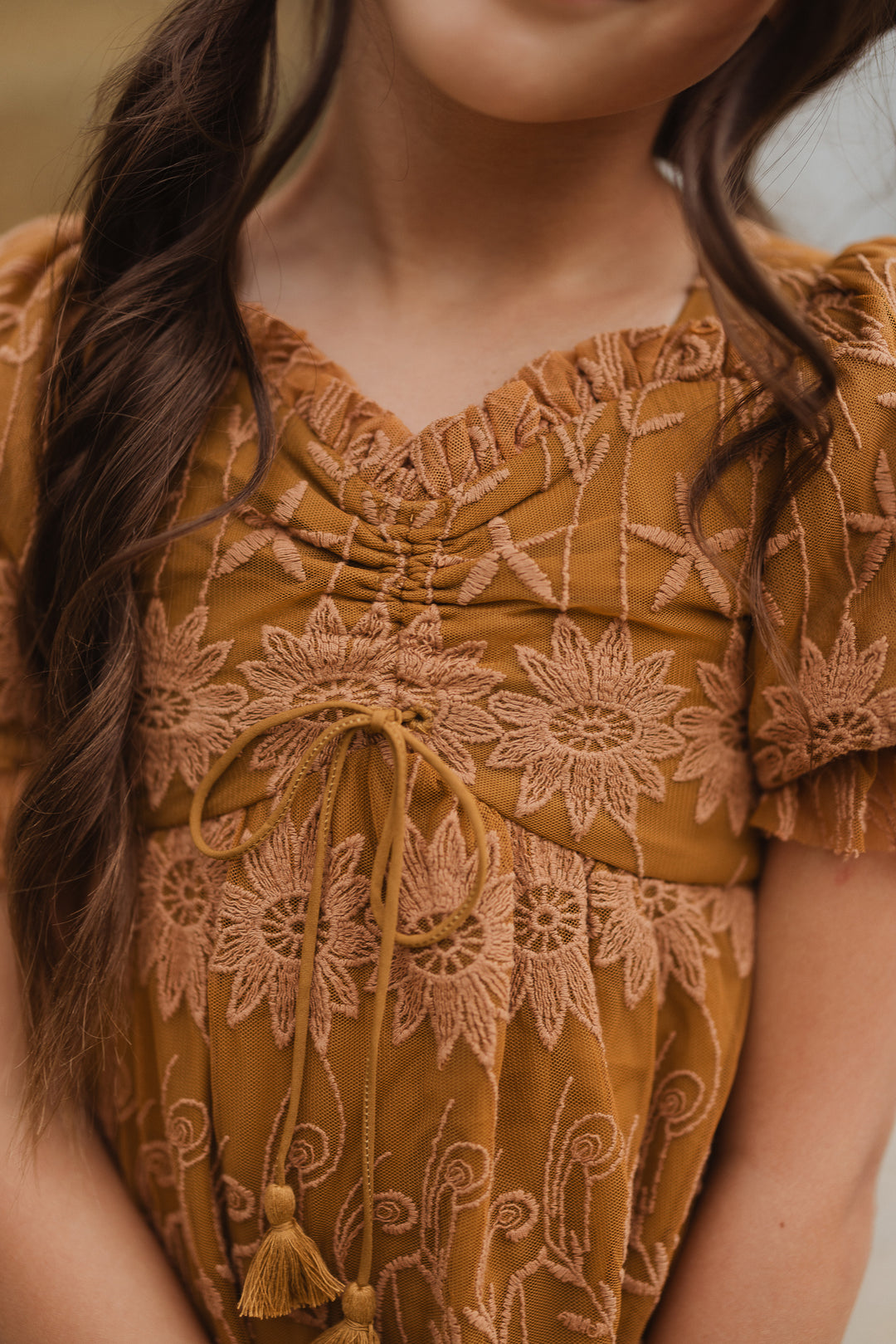 Mini Honey Dress in Brown Lace