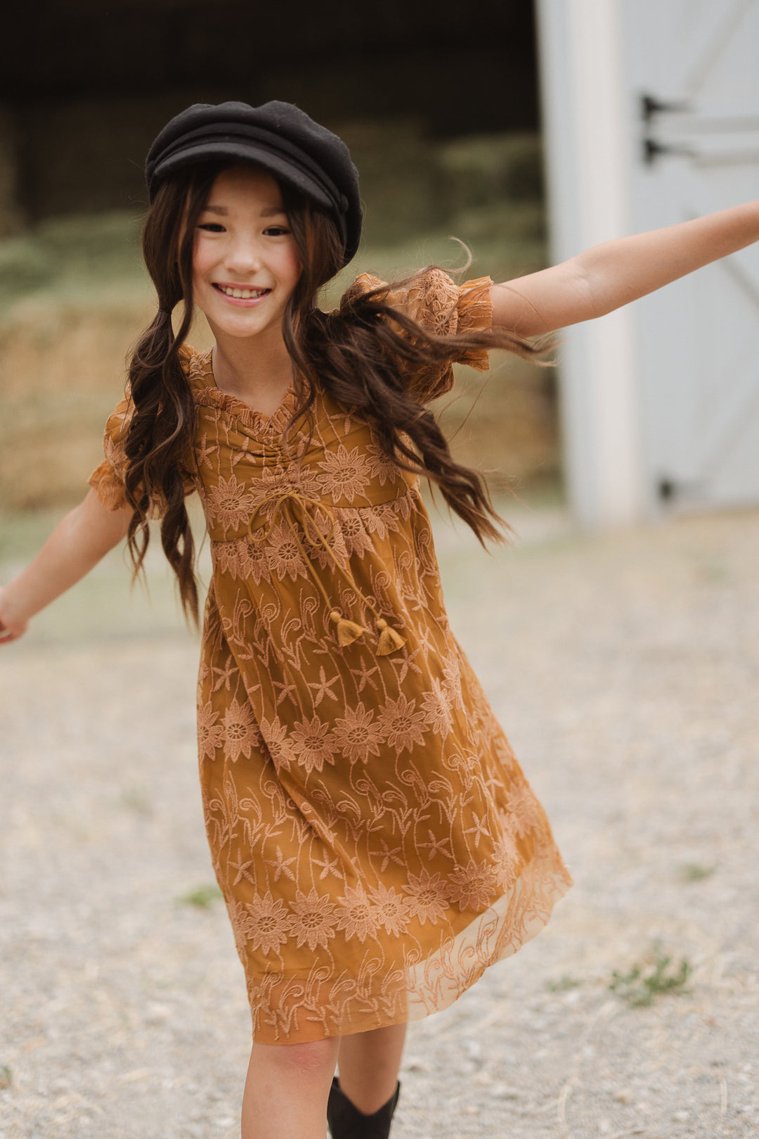 Mini Honey Dress in Brown Lace