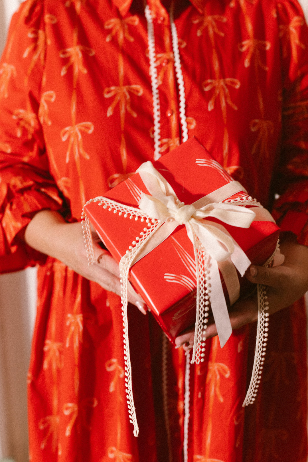 Wrapping Paper in Red Bowie Print