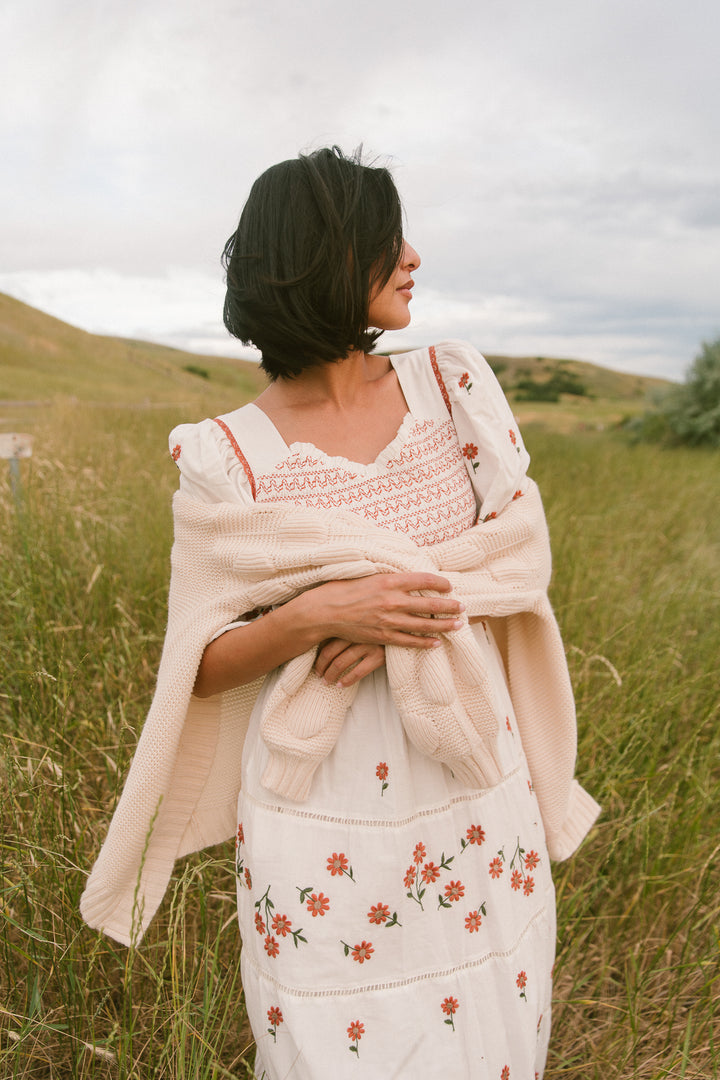 Greta Midi Dress in Rust Floral