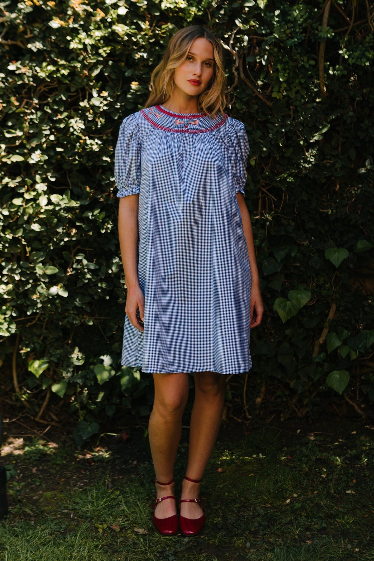 Martha Dress in Blue Gingham