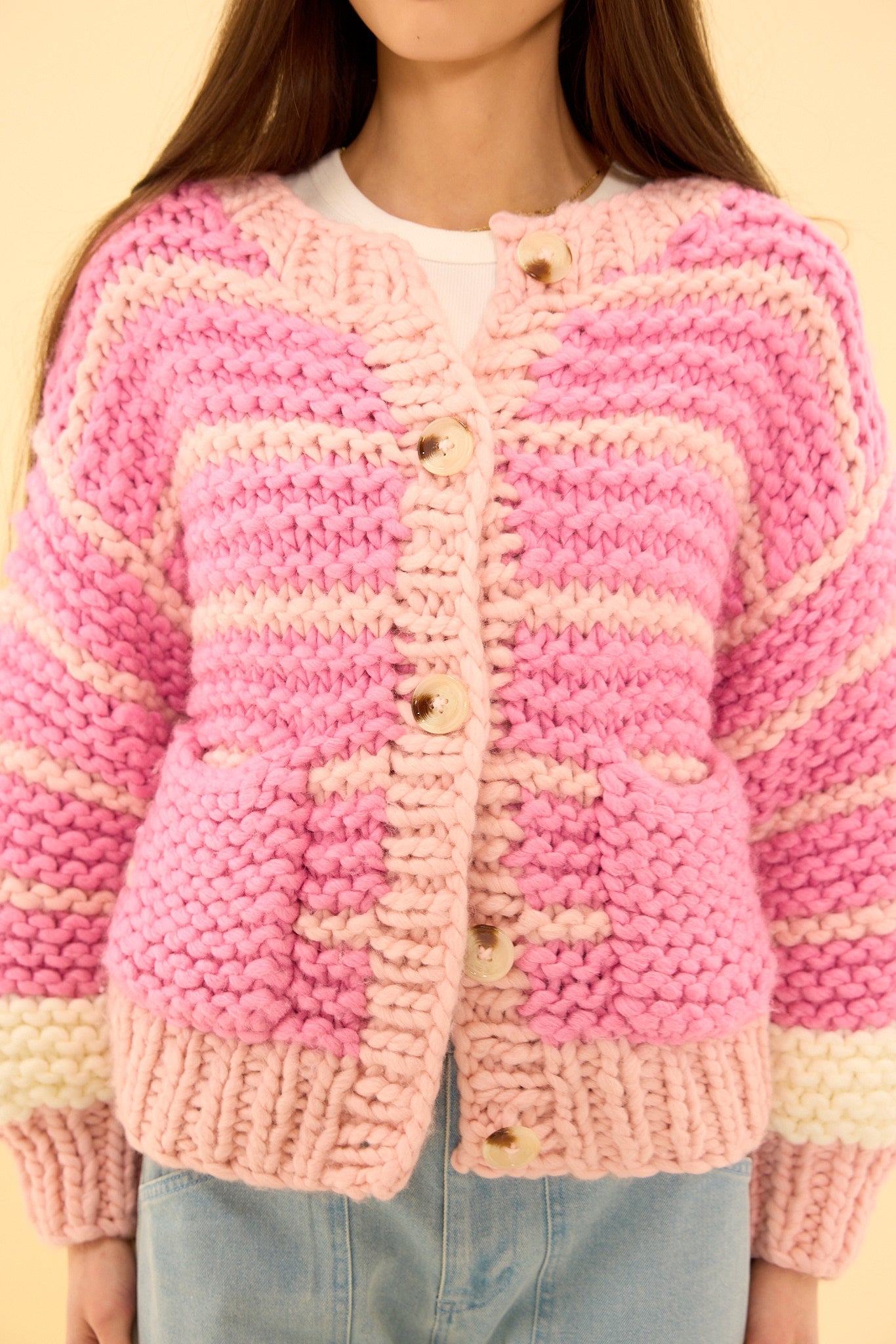 Bailey Cardigan in Pink Stripes – Ivy City Co